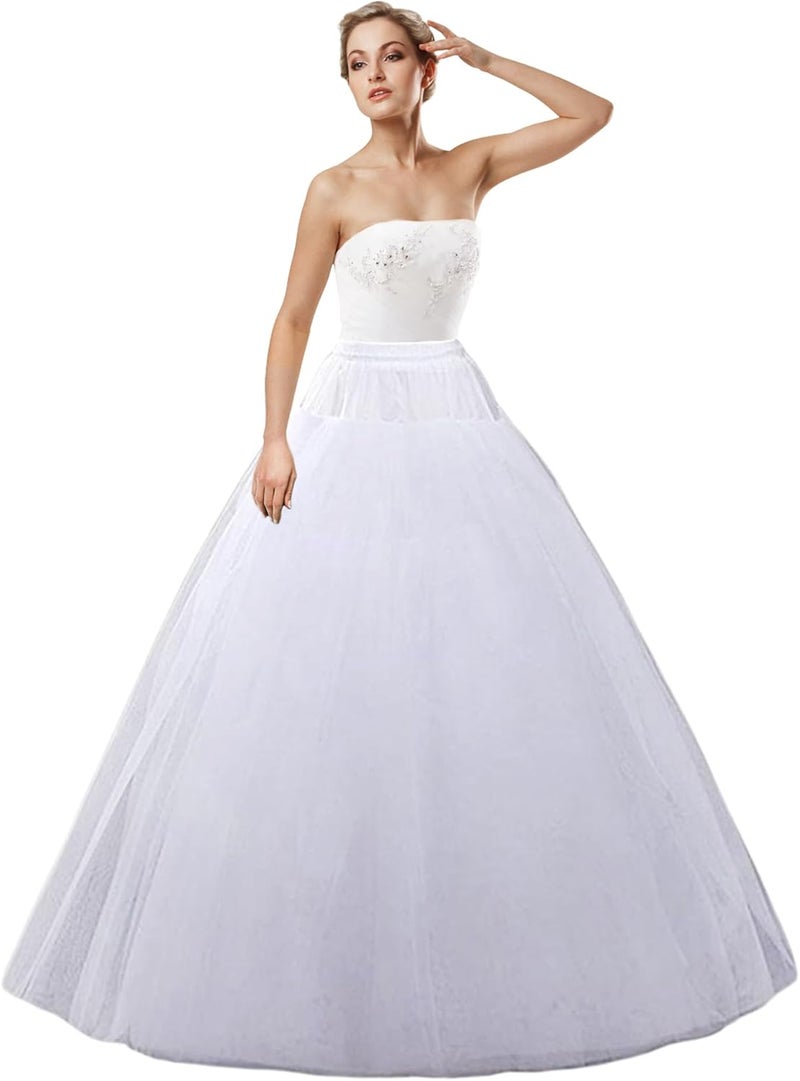 Mannice A-Line Hoopless Petticoat Skirt Crinoline Underskirt Half Slips Floor Length Petticoats for Women - Image 2